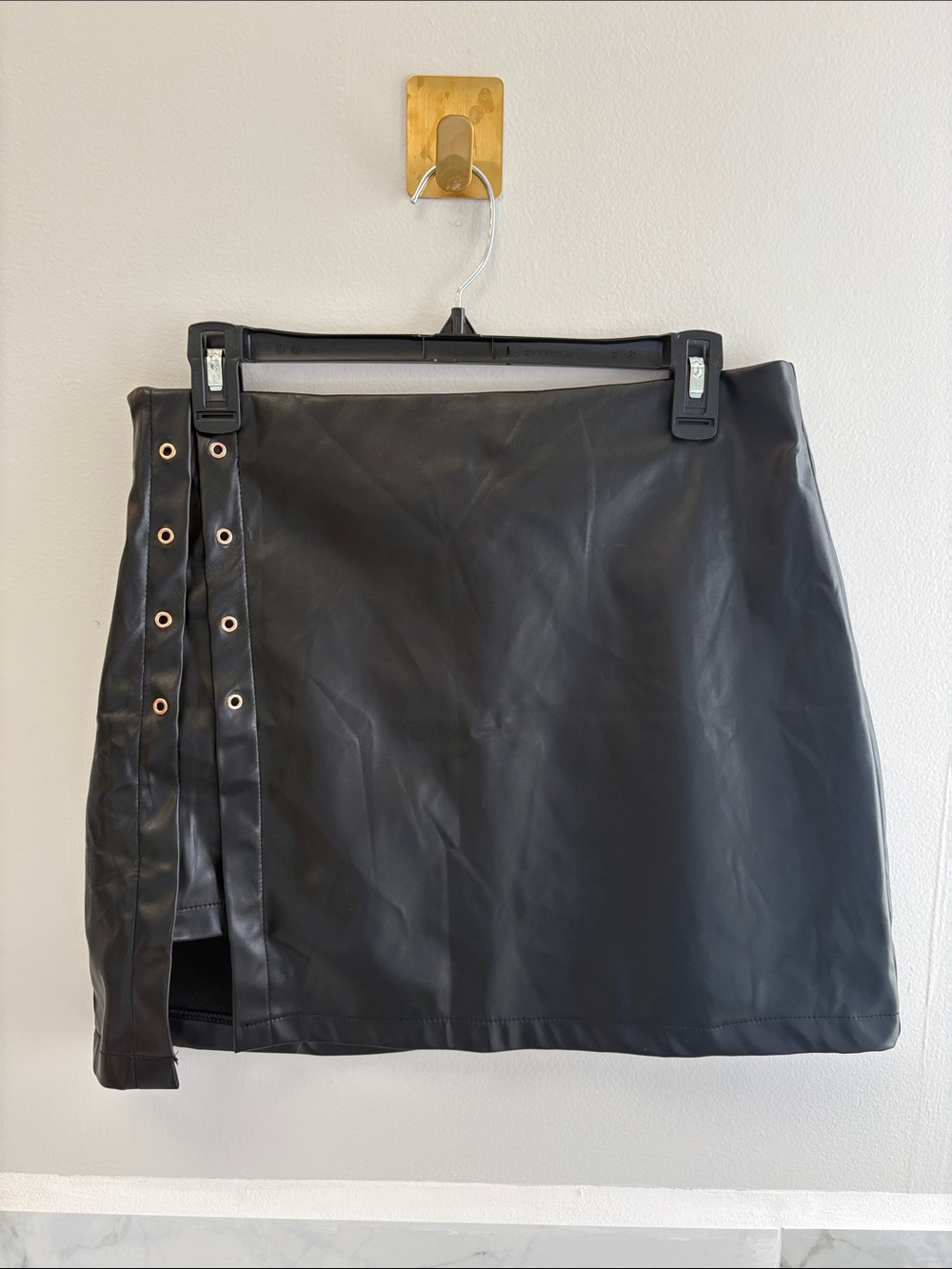 Black Faux Leather Mini Skirt